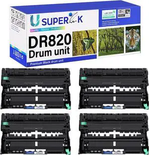 Ennovor 4 Pack DR820 Drum Unit Compatible for Brother DR-820 Drum High Yield Work for HL-L6200DW HL-L5200DW MFC-L5700DW MFC-L5850DW HL-L5200DW MFC-L5900DW DCP-L5600DN DCP-L5650DN Laser Printer