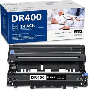 Ennovor DR400 DR-400 Drum Unit Compatible Replacement for Brother DR400 MFC-8600 9700 8500 P2500 IntelliFax-4750e 5750e 4100e HL-1250 1240 1470N DCP-1200 1400 Series Printer (High Yield, 1 Black)