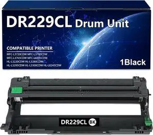 Ennovor DR229CL Drum Unit Replacement for Brother DR229 TN229 TN229XL Compatible with HL-L3280CDW MFC-L3720CDW HL-L3300CDW HL-L3220CW Printers (1-Pack, Black)