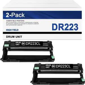 Ennovor DR223 DR223CL Drum Unit Replacement for Brother DR223CL Black Drum Compatible with DR 223 DR-223CL MFC-L3750CDW MFC-L3770CDW MFC-L3710CW HL-3230CDW HL-3270CD HL-3290CDW DCP-L3550CDW 2 Pack