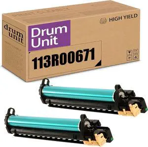 Ennovor Compatible Drum Unit 113R00671 Replacement for Xerox WorkCentre 4118 4118P 4118X FaxCentre 2218 Printer 2Pack Black