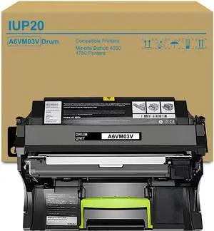 Ennovor A6VM03V IUP-20 Black Drum Unit Replacement for IUP20 IUP-20 Imaging Unit for Konica Minolta Bizhub 4050 4750 Printer (1-Pack)