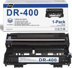 Ennovor Hydr [Black,1-Pack] Compatible DR-400 DR400 Drum Unit Replacement for Brother DCP-1200 1400 HL-1230 1240 1250 1270N 1435 1440 1450 1470N MFC-8300 8500 8600 8700 9600 9700 9800 P2500 Printer