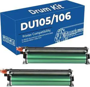 Ennovor DU105 106 High Yield Drum Unit Replacement for Konica Minolta Bizhub AccurioPress C2060 2070 3070 3080 for Bizhub PRESS C1060 1070 Printer 2-pack