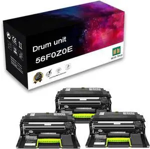 Ennovor Compatible Drum Unit Replacement for Lexmark 56F0Z0E, High Yield work with MS321 MS421 MS521 MS621 MS622 MX321 MX421 MX521 Printer,60000 pages,Black-3 Pack