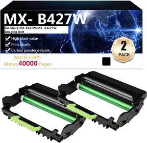 Ennovor MX- B427W Drum Unit Compatible with Sharp MX-B427W/MX-B427PW Imaging Unit Printers, High Yield 40000 Pages,Black-2 pcs