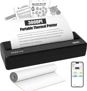 Ennovor Rongta Portable Thermal Printer Wireless for Travel, Inkless Printer Support 8.5 x 11 inch A4/ US Letter, Compatible with Android/iOS Smartphone, Mac Windows Computers for Home Use (Grey)