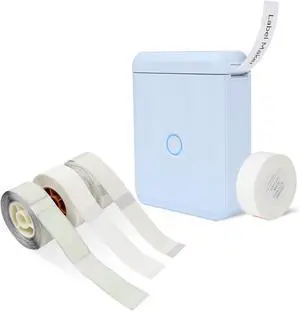 Ennovor LMASBLTER D110M Blue Label Maker Machine with Tape+3 Rolls Clear, White, Glow in The Dark Label Maker Tape