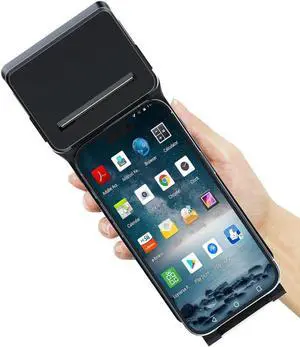 Ennovor POS XP-P1 Portable Thermal Printer, USB & Bluetooth, 58mm Paper Width, High-Speed Printing, 1D/2D Barcode Scanning, Compatible with Windows, Linux, Android, iOS (Black)