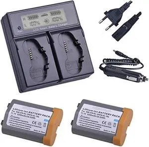 Ennovor 11.1V 3200mAh EN-EL18 EN-EL18a ENEL18 Battery EN EL18D EL 18 Bateria + ChargerCompatible for Nikon Z9,D4 D4S D5 Digital SLR Camera Accessory(2 Battery Set)
