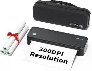 Ennovor 300DPI Portable Printer Wireless for Travel, Inkless Small Bluetooth Printers for Home Use, Compatible with Mobile Phone & Laptop, Support 8.5 x 11 Inch & A4 Thermal Printer Paper, Black