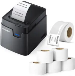 Ennovor CLABEL 221D Desktop Bluetooth Label Printer with 1 Roll Jewerly Labels