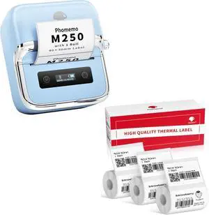 Ennovor Phomemo M250 Label Maker, 3" Thermal Barcode and Address Printer - Portable Label Printer for Business, Home & Logos, with 690 pcs Sticker Labels
