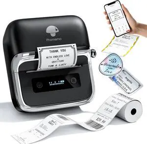 Ennovor Phomemo M250 3 Inch Label Maker Machine with Tape, 2025 Upgrade Portable Barcode Label Printer for Business, Home, Logo Label, Thermal Address Label Maker with 100 Labels, 40x30mm