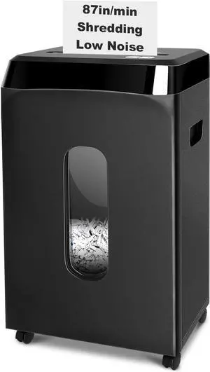 Ennovor 58dB Quiet P-4 Cross-Cut Paper Shredder for Home & Office Use | Fast 8-Sheet Feeding, 4 Gal Bin (LITE)