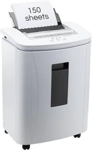 Ennovor 150-Sheet Auto Feed Paper Shredder: High Security Micro Cut Shredders for Home Office, 30 Minutes Commercial Heavy Duty Shredder with 4 Casters, P-4 Security Level & 6.6 Gallon Pull-Out Bin