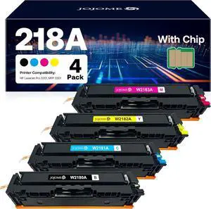 Ennovor 218A Toner Cartridge 4 Pack (with Chip) Compatible for HP 218A 218X Toner Cartridge for HP Color Laserjet Pro 3201dw MFP 3301cdw 3301fdw 3301sdw Printer (Black Cyan Yellow Magenta)