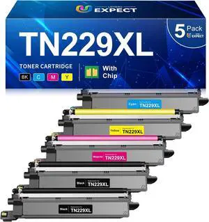 TN229XL TN229 High Yield Toner Compatible Replacement for Brother TN229XL TN229 Toner Cartridges for HL-L3280CDW MFC-L3780CDW MFC-L3720CDW Printer, TN229XLBK/C/M/Y-5 Pack
