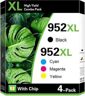 Ennovor 952XL Ink Cartridges Combo Pack (4-Pack, Black/Cyan/Magenta/Yellow) Compatible 952 952XL Ink Cartridges Replacement for HP OfficeJet Pro 8710 8210 8715 8720 8702 7740 Printer