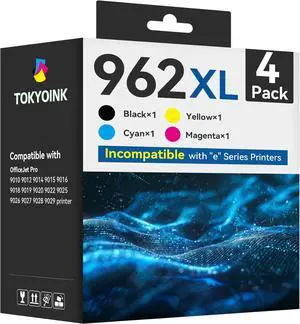 Ennovor 962 962XL Ink Cartridges for HP Printers Replacement for HP 962XL Ink Cartridges Combo Pack HP962 HP962XL Work for OfficeJet Pro 9010 Ink Cartridge 9015 9018 9020 Printers, Black & Color
