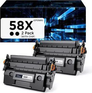 Ennovor 58X CF258X Toner Cartridge (with Chip) High Yield Compatible for HP 58X CF258X 58A CF258A use with Laserjet MFP M428dw M428fdw M428fdn Pro M404n M404dn M404dw M304a Printer (2 Black)