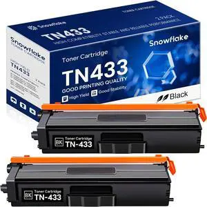 TN-433BK TN433BK 2-Pack High Yield Black Toner Cartridge Compatible TN433BK TN-433BK Replacement for Brother TN433 TN-433 TN 433 MFC-L8900CDW HL-L8360CDW HL-L8260CDW Printer.