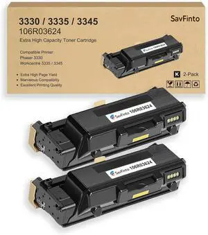 Ennovor 3335 106R03624 Extra High Capacity Toner Cartridge Replacement for Xerox Phaser 3330 3330dni WorkCentre 3335 3335dni 3345 3345dni Laser Printers(15,000 Pages, Black, 2-Pack )