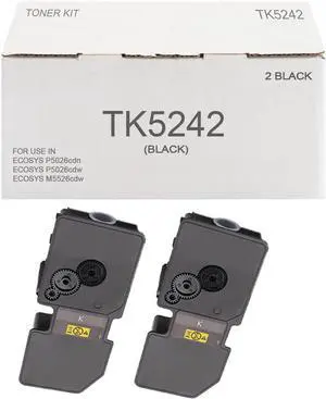 Ennovor 2 Black TK-5242K Toner Cartridge Compatible for Kyocera TK5242 TK-5242K 1T02R70US0 P-5026cdw M-5526cdn P-5026cdn M-5526cdw