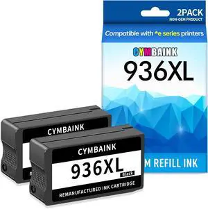 Ennovor 936XL Compatible Ink Cartridge Replacement for 936 forOfficejet Pro 9110b 9122e 9125e 9128e 9130b 9135e 9730e Printer,Black-2 Pack