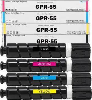 Ennovor GPR55 GPR-55 High Yield Toner Cartridges Compatible Canon GPR55 GPR-55 Toner use for imagerunner Advance C5535i C5540i C5550i C5560i Printers. (4 Pack Black Cyan Magenta Yellow)