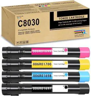 Ennovor AltaLink C8030 C8035 C8045 Toner Cartridge Replacement for Xerox AltaLink C8030 C8035 C8045 C8055 C8070 Printer.006R01697 006R01698 006R01699 006R01700 Toner Set