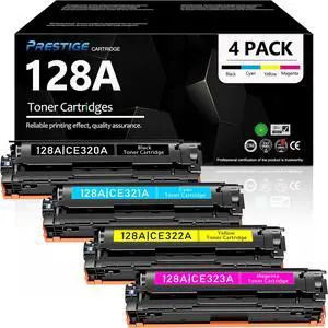 Ennovor 128A Toner Cartridges 4 Pack High-Yield Replacement for HP 128A Toner Cartridges Work for Color CM1415fn MFP CM1415fnw MFP CP1525n CP1525nw Printer (with Chip)