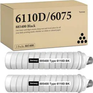 Ennovor 6110D/6075 Toner Cartridge 885400 Black Toner Compatible for Ricoh IM 7000 IM 8000 IM 9000 Aficio 1060 1075 2051 2060 2075 MP5500 MP6000 MP6001 MP6002 6500 7000 7500 MP8000 Printer (2-Pack)