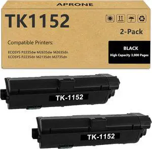 Ennovor TK1152 TK-1152 Toner Cartridge Compatible for TK-1152 1T02RV0US0 for Kyocera ECOSYS P2235dw M2635dw M2635dn P2235dn M2135dn M2735dn Printer (Black,2-Pack)