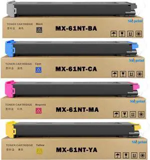Ennovor MX61NT MX-61NT Toner Cartridges Replacement for Sharp MX-61NTBA MX-61NTCA MX61NTMA MX-61NTYA Toner for Sharp MX-2651 3051 3061 3071 3551 3561 3571 4051 4061 Printer Black Cyan Magenta Yellow
