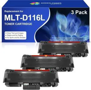 Ennovor MLT-D116L Compatible for Samsung MLTD116L MLT-D116L MLT D116L Black Toner Cartridges (3 Black) for SL-M2825DW SL-M2875FD SL-M2875FW SL-M2835DW SL-M2885FW Printer