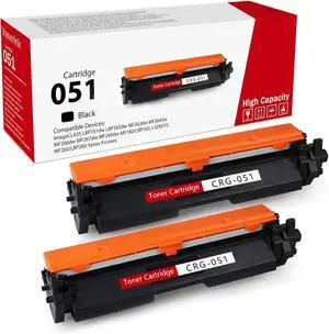 Ennovor High-Yield 051 Black Toner Cartridge (2-Pack) - Vsenk Compatible CRG051 Toner Replacement for 051 Toner for ImageClass MF264dw MF267dw MF269dw LBP162dw Printer, 2168C001