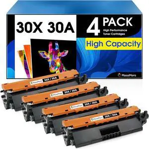Ennovor MasaiMara High Capacity 30X 30A CF230A CF230X Compatible Toner Cartridge Replacement for HP Laserjet Pro M203 M203dw M203dn M203d MFP M227 M227fdw M227fdn M227sdn M227d Printer (Black, 4-Pack)