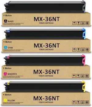 Ennovor MX-36NT MX36NT MX36NTBA MX36NTCA MX36NTMA MX36NTYA High Capacity Toner Cartridge Compatible for Sharp MX-2610N 2615N 2640N 3110N 3115N 3140N 3610N 3640N 3648N Printer (4-Pack)