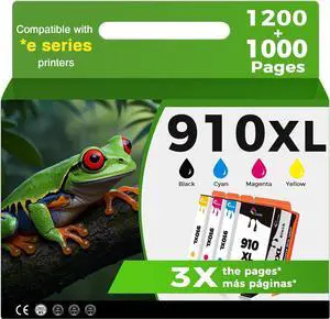 910XL Ink Cartridges Combo Pack Replacement for HP 910 XL Ink Cartridges Black and Color HP910 HP910XL for OfficeJet Pro 8015e 8025e 8022e 8028e 8035e 8020 8035 8028 8025 Printer (BK/C/M/Y,4 Pack)