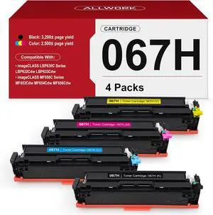 067H High Yield Toner Cartridge Compatible Replacement for Canon 067H 067 High Capacity Works for Canon Color imageCLASS MF650C LBP630C Series MF656Cdw MF653Cdw MF654Cdw LBP632Cdw Printer 4-Pack