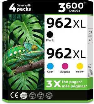 962XL Ink Cartridges Combo Pack for HP 962 XL Printer 9015e 9010 Compatible for HP962XL Black Color HP962 4-Pack for OfficeJet 9015 9020 9025e 9018 9025 9012e 9012 9018e 9010e 9016 Cyan Magenta Yellow