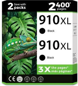 910XL Ink Cartridges Black for HP 910 XL Printers 8015e 8025e Compatible for HP910XL 2-Pack HP910 for OfficeJet Pro 8020 8028e 8020e 8025 8010 8010e 8028 8035 8035e 8015 8022 8022e 8024e 8012e 8018