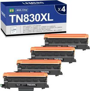 TN830XL Toner Compatible Replacement for Brother TN830 XL TN830XL Toner for Brother Printer for HL-L2460DW DCP-L2640DW MFC-L2820DW HL-L2405W HL-L2400D HL-L2480DW MFC-L2820DWXL Printer (Black, 4 Pack)