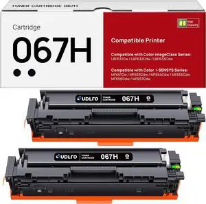 067H Toner Cartridge 2 Black - 067 Toner High Yield Replacement for Canon 067 067H Toner Cartridge Set to Work with Canon MF656CDW LBP632CDW MF654CDW MF653CDW MF651CW Printer | 067H Black Toner