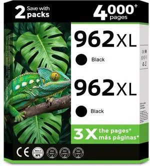 962XL Ink Cartridges Black for HP 962 XL Printers 9015e 9010 Compatible for HP962XL 2-Pack HP962 for OfficeJet 9015 9020 9025e 9018 9025 9012e 9012 9018e 9010e 9016 9019e 9027e 9026 9028 9020e 9022