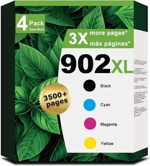 902XL Ink Cartridges Combo Pack Compatible for HP 902 XL Fit for OfficeJet 6978 6968 6958 6970 6960 6975 6962 6950 6954 6951 6956 6961 6963 6964 Printers HP902 HP902XL Black Cyan Magenta Yellow