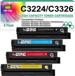 for Lexmark MC3224 Toner Cartridge (with Chip),1.5K Pages High Cartridge C3210K0 C3210C0 C3210M0 C3210Y0 Compatible C3224 MC3224 C3326 MC3326 C3426 Printers,Replaceable C320010 Ink Cartridge (4 Pack)