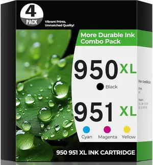 950XL 951XL Ink Cartridges OfficeJet Pro 8600 8610 8620 Ink Compatible for HP 950 951 XL Ink Cartridge Combo Pack HP950XL HP951XL Printer Ink for OfficeJet Pro 8100 8630 8660 8640 8615 276DW 251DW-4P