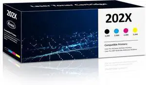 202X Toner Cartridges 4 Pack Compatible for HP Color Laserjet Pro M281fdw Reaplacement for HP202X 202A Set High Yield with M254dw M254nw MFP M281cdw M280nw M281fdn Printer (Black/Cyan/Magenta/Yellow)